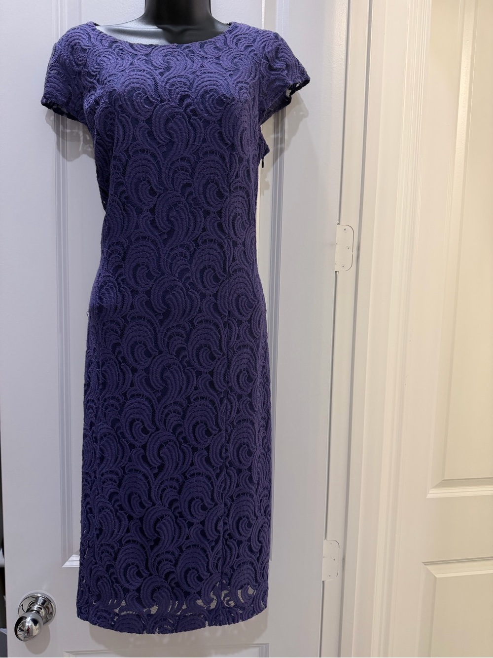 Coldwater Creek Deep Purple Lace Midi Dress
